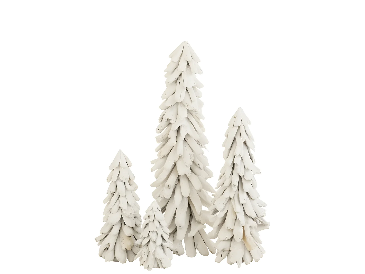 Árbol de Navidad decorativo nevado de madera blanca de 25x25x70 cm