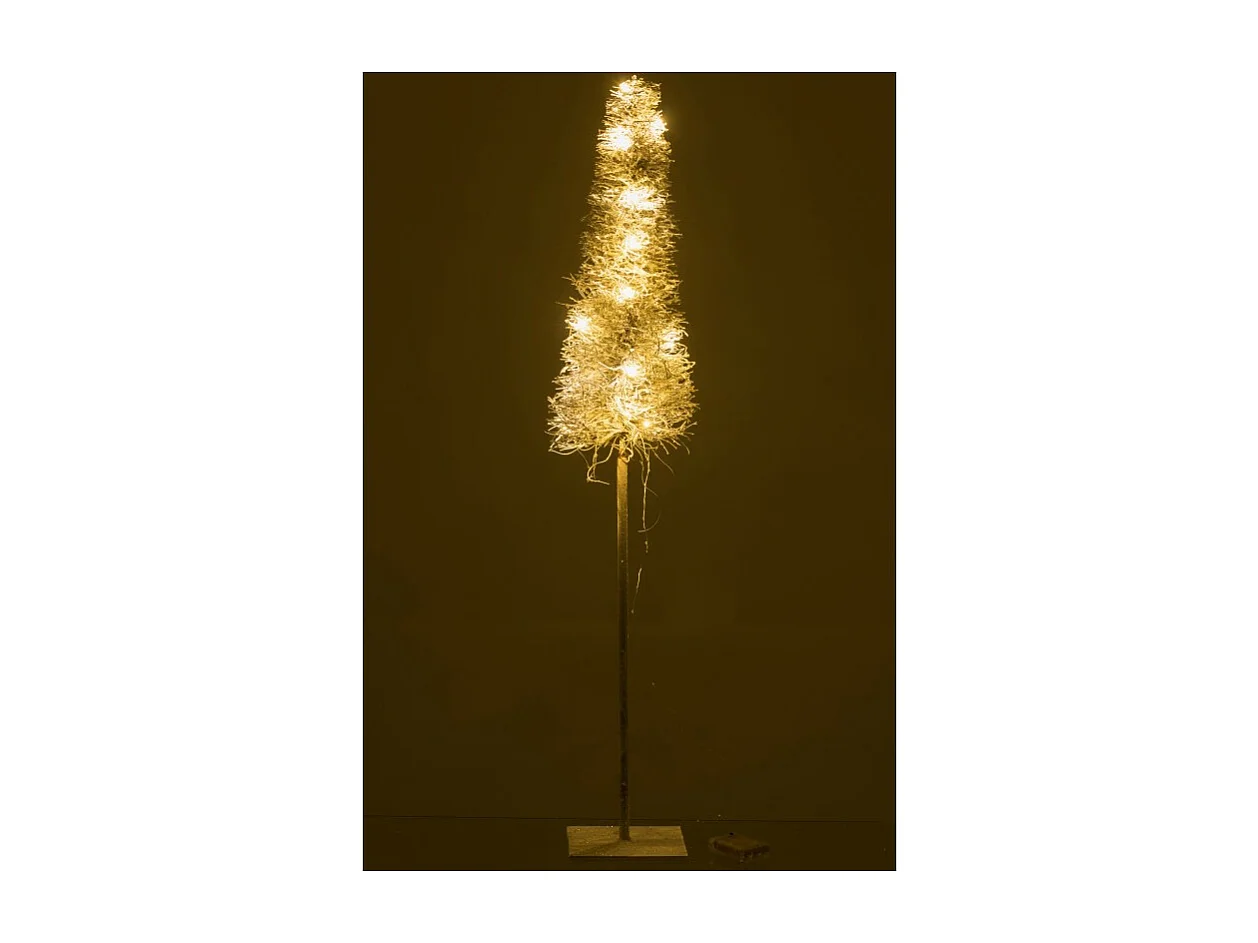 Albero di Natale a LED in legno bianco 18x18x99 cm