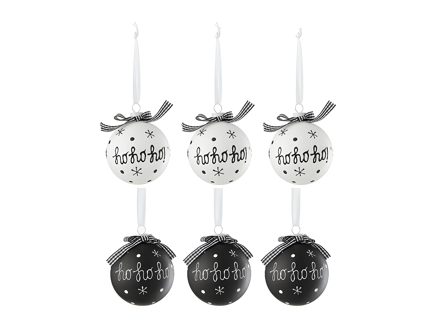 Caja de 6 bolas de Navidad de vidrio negro de 8x8x8 cm