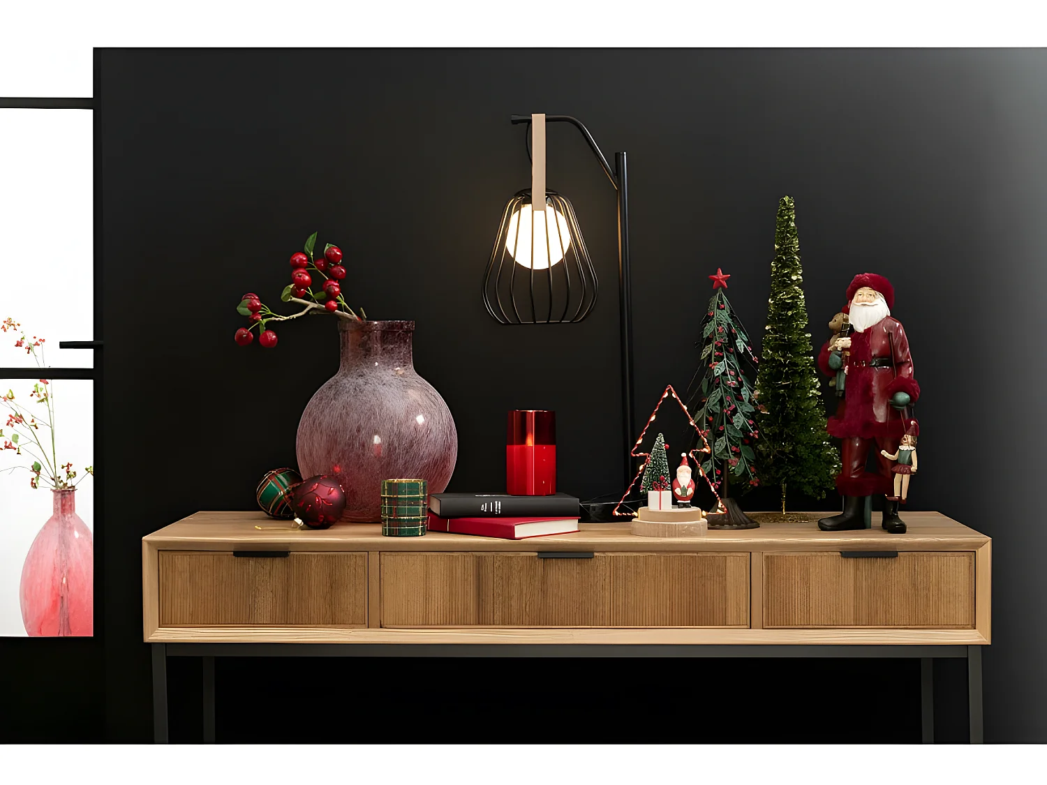 Albero di Natale in plastica verde 20x20x50 cm