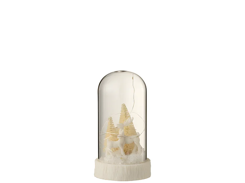 Campana di Natale in vetro bianco 9x9x17 cm