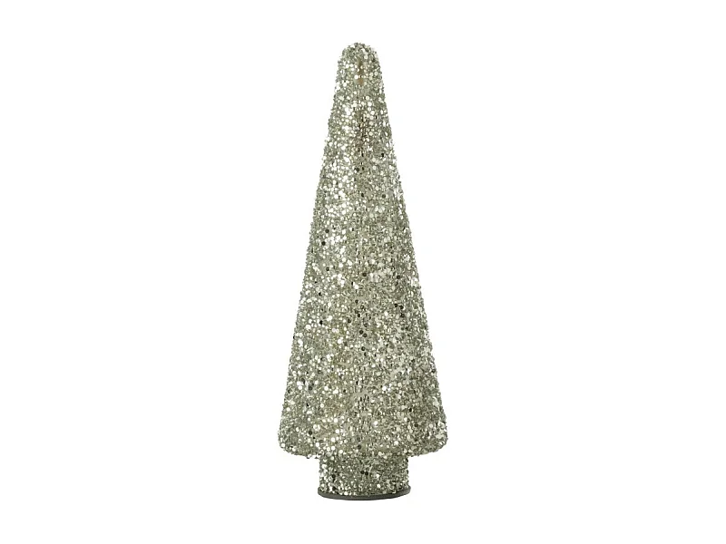 Albero di Natale decorativo in vetro argento 12x12x32 cm