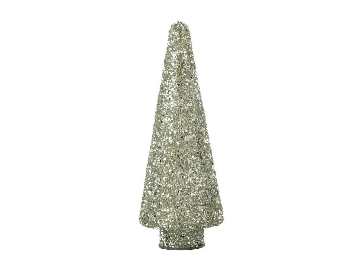 Albero di Natale decorativo in vetro argento 12x12x32 cm