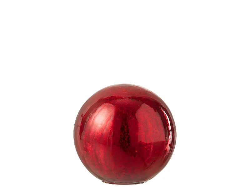 Boule led en verre rouge 20x20x19 cm