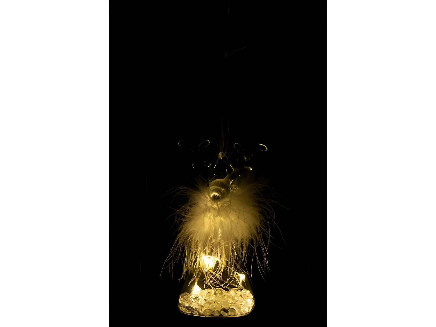 Bola de Navidad de vidrio transparente de 6.5x6.5x14 cm