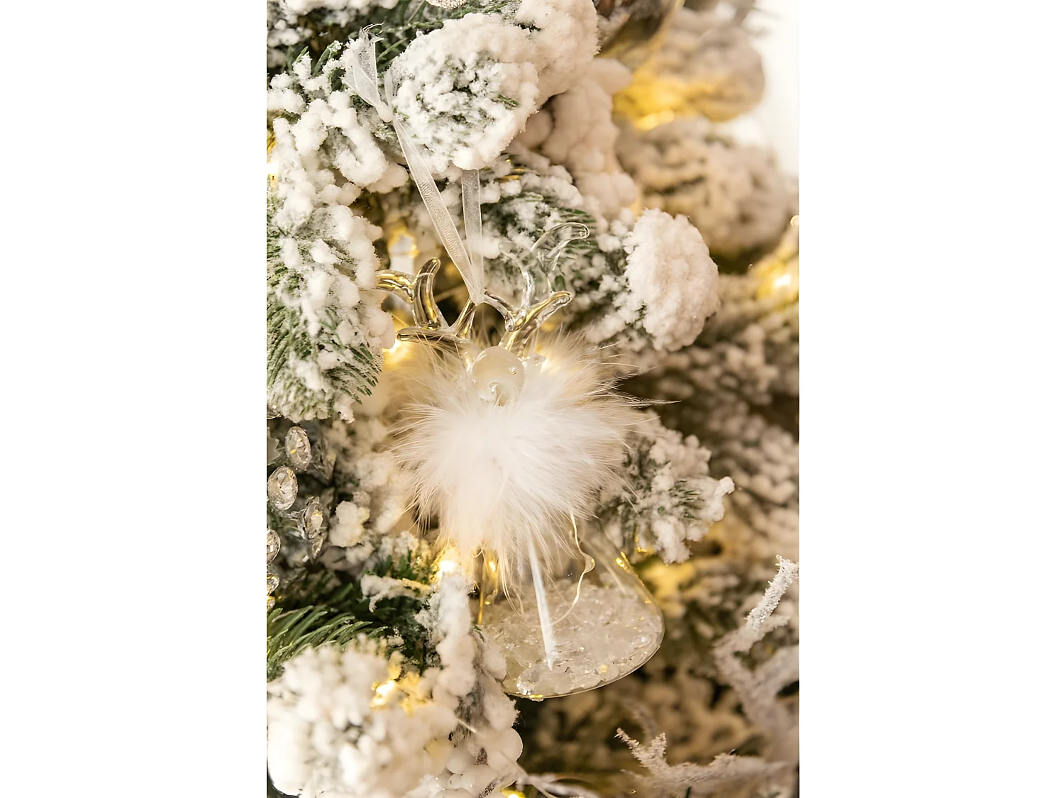 Bola de Navidad de vidrio transparente de 6.5x6.5x14 cm