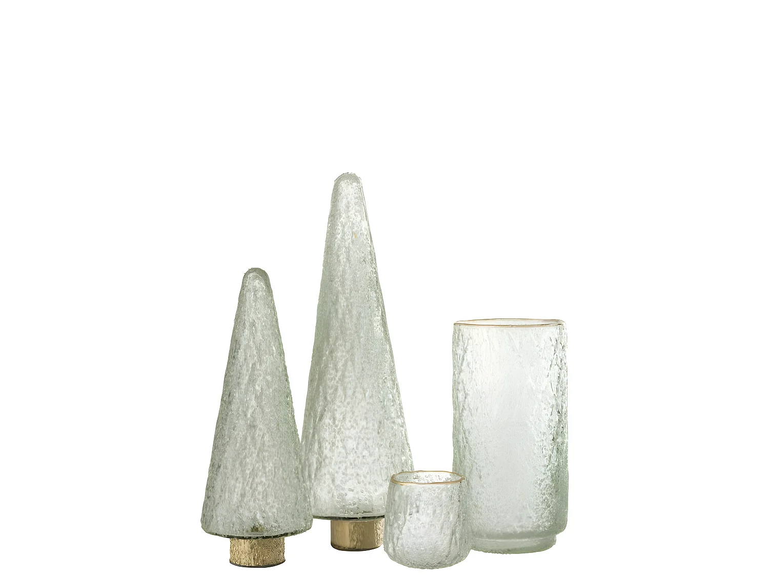 Sapin de Noël décoratif en verre transparent 12x12x32 cm