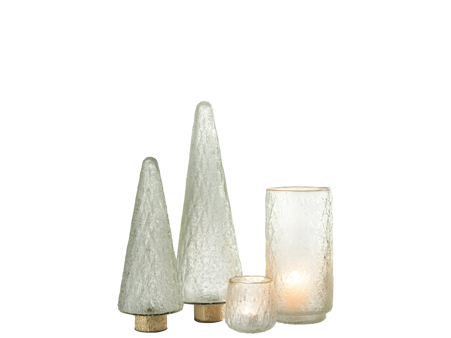 Sapin de Noël décoratif en verre transparent 12x12x32 cm