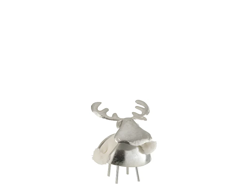 Cervo in metallo argentato 16,5x15x17,5 cm