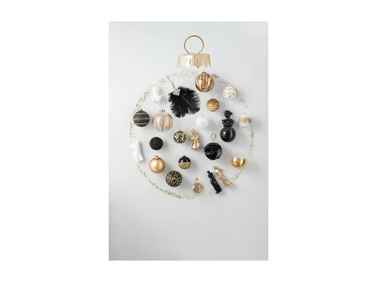 Boite de 6boules de Noël en verre marron 8x8x8 cm