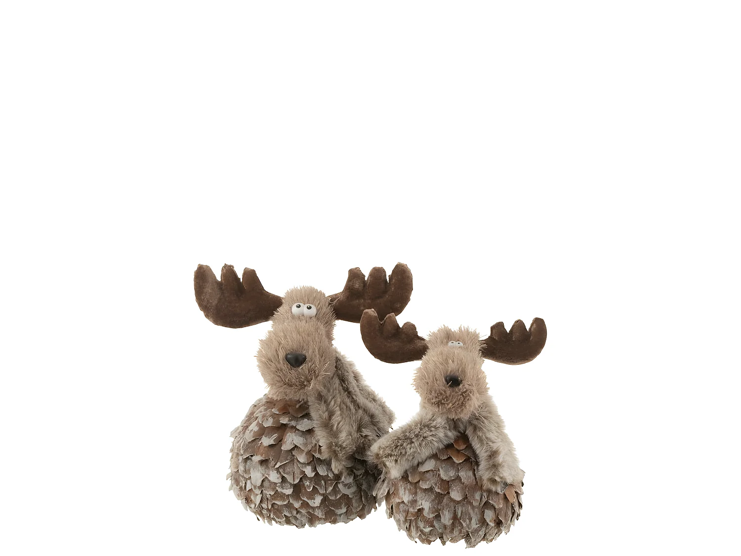 Reno con bufanda de virutas de madera marrón 15x18x21cm