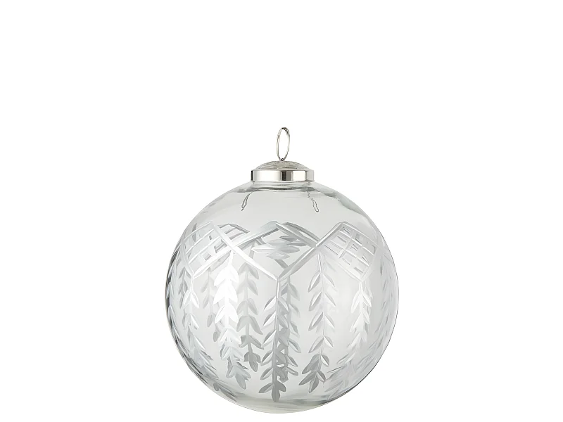 Palla di Natale in vetro argento 12.5x12.5x15 cm