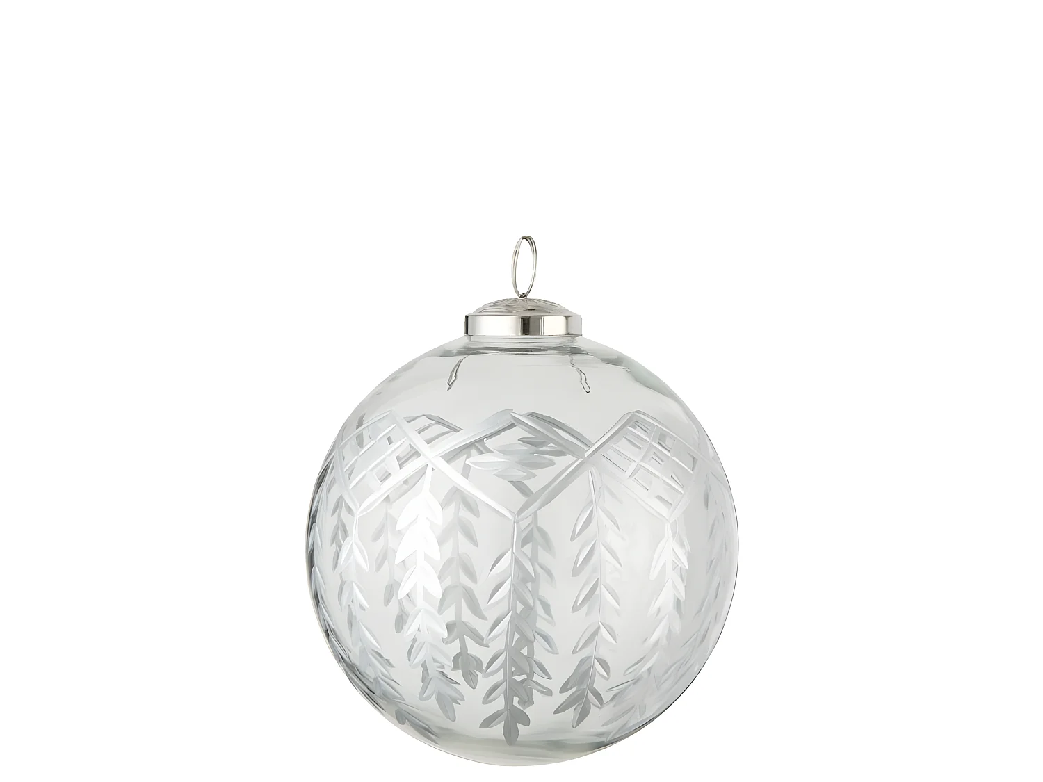 Palla di Natale in vetro argento 12.5x12.5x15 cm