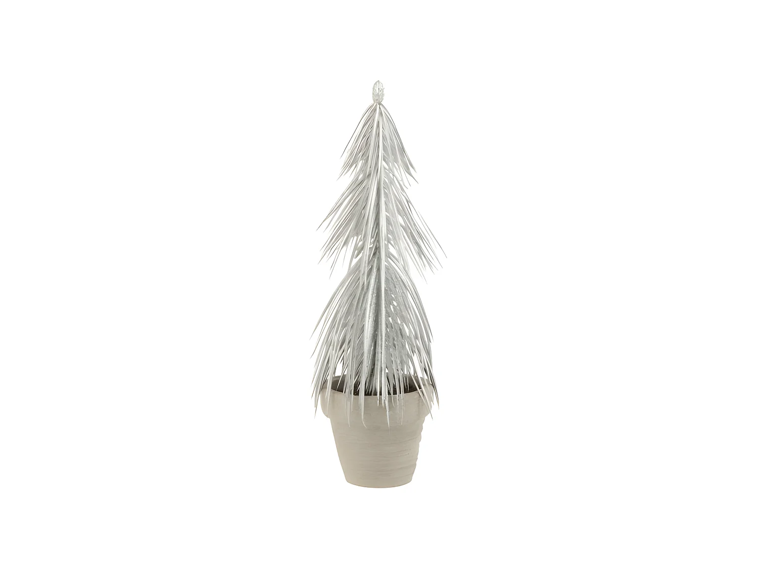 Albero di Natale decorativo in plastica argentata 8x8x22 cm