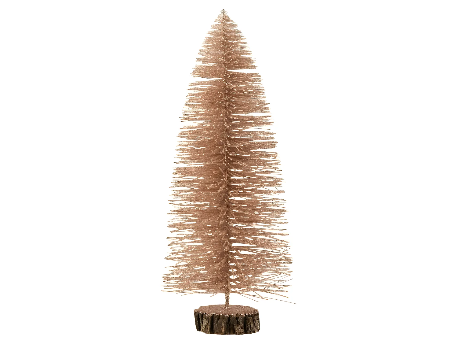 Sapin de Noël décoratif en plastique rose doré 15x15x39 cm