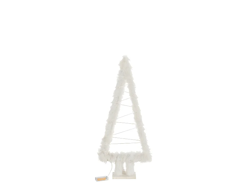 Albero di Natale decorativo in legno bianco 30x10x72 cm