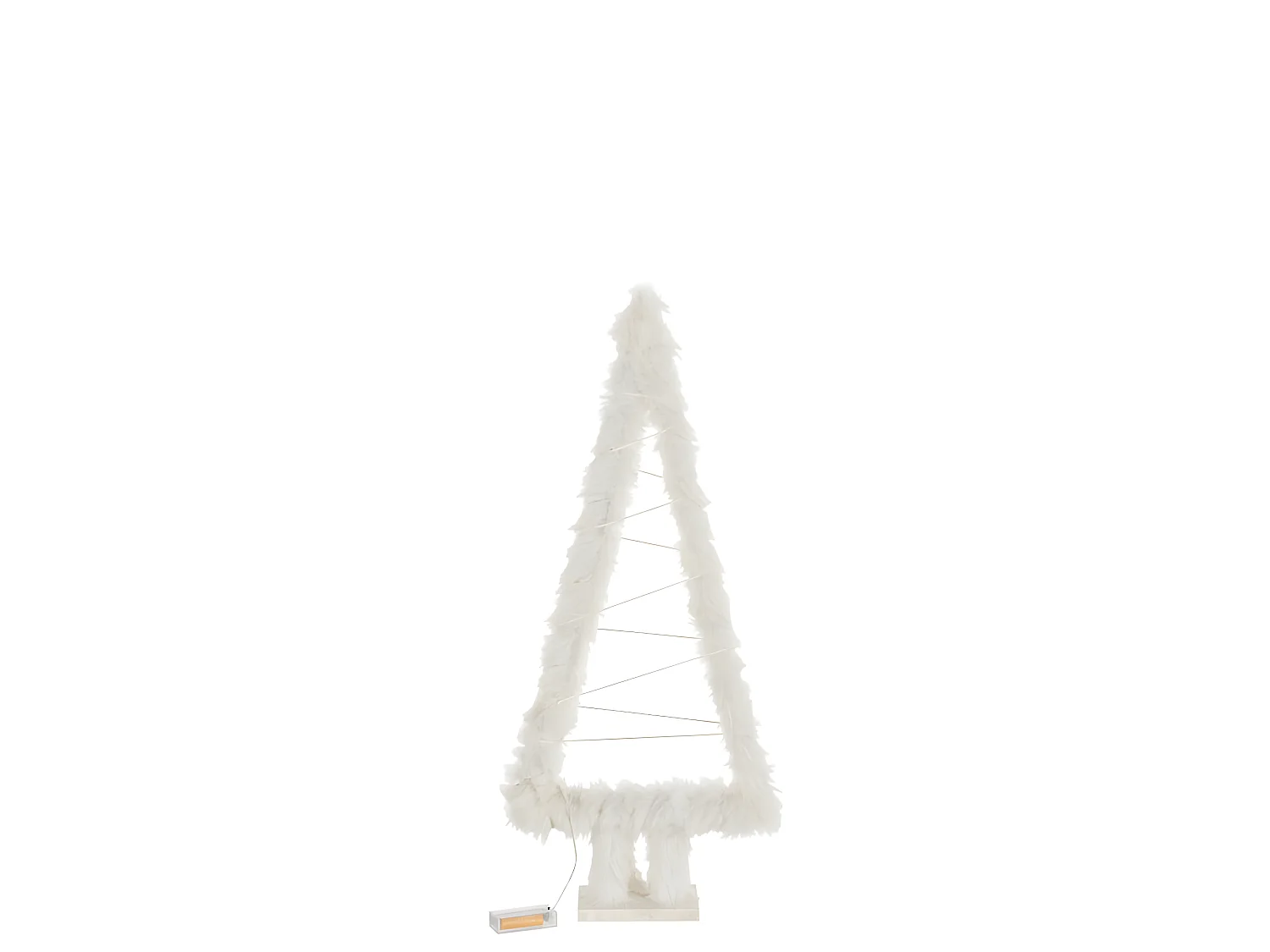 Albero di Natale decorativo in legno bianco 30x10x72 cm
