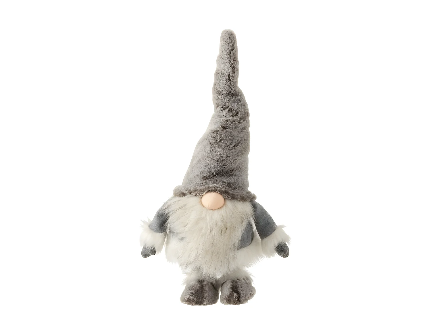 Babbo Natale in peluche grigio 34x33x48 cm