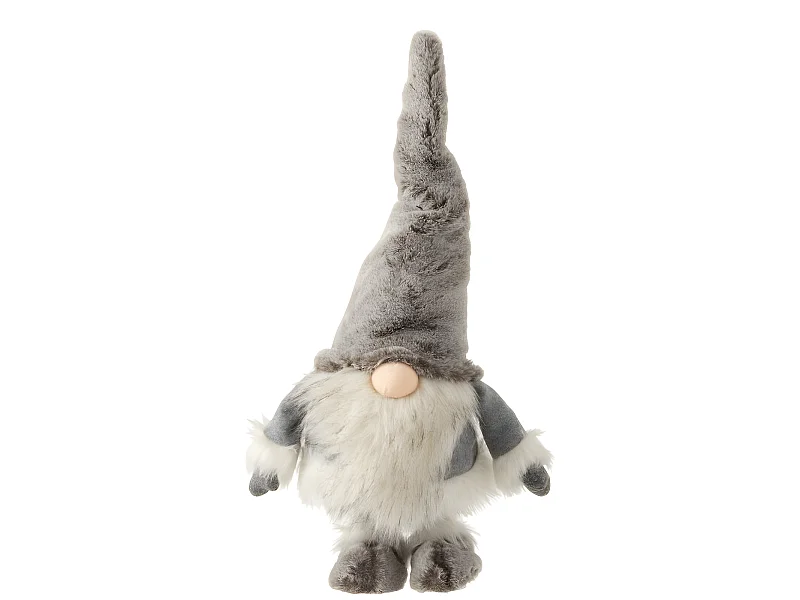 Babbo Natale in peluche grigio 34x33x48 cm