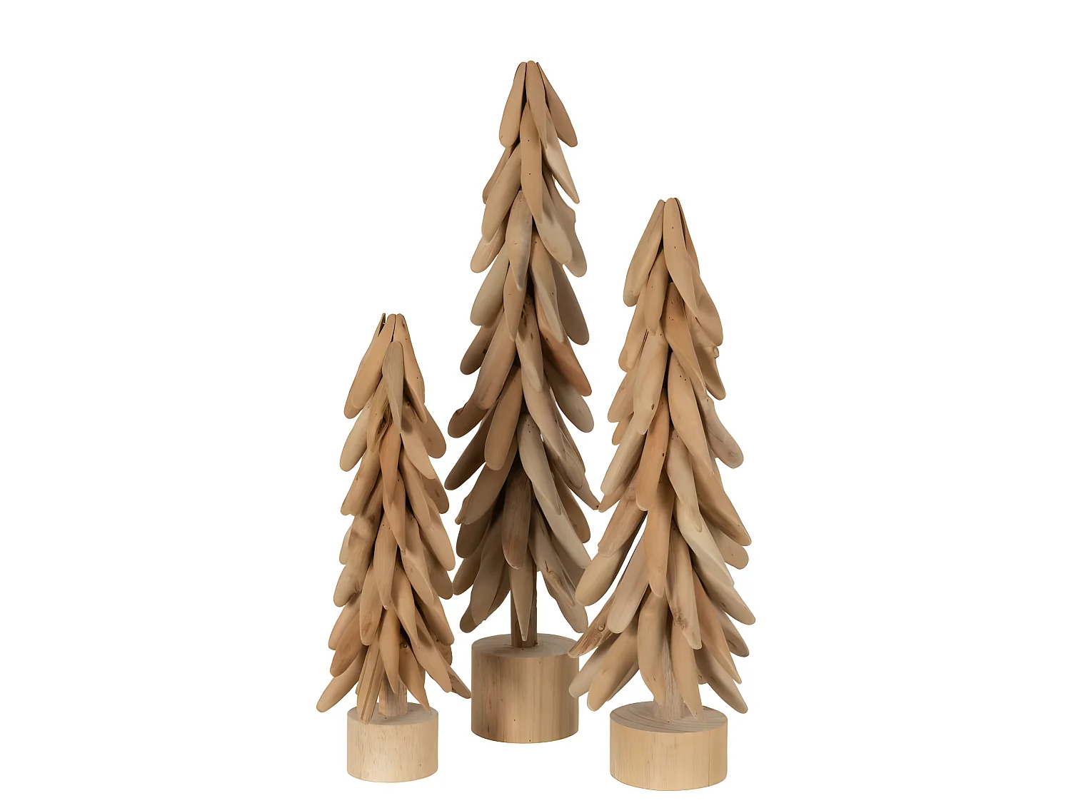 Arbre sur pied en branches en bois naturel 17x17x64 cm