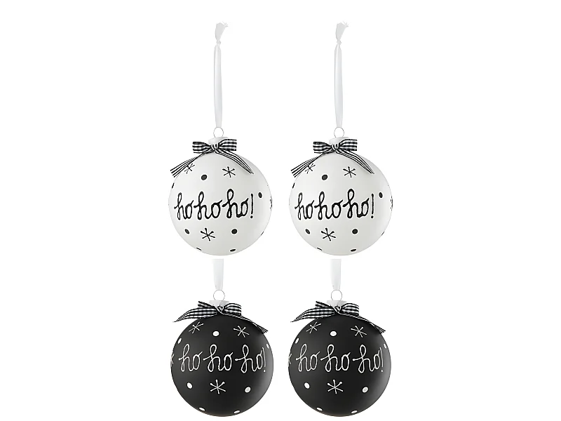 Scatola di 6 palline di Natale in vetro nero 10x10x10 cm