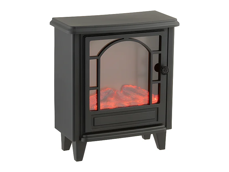 Cheminée décorative à led en plastique noir 35x17x40cm