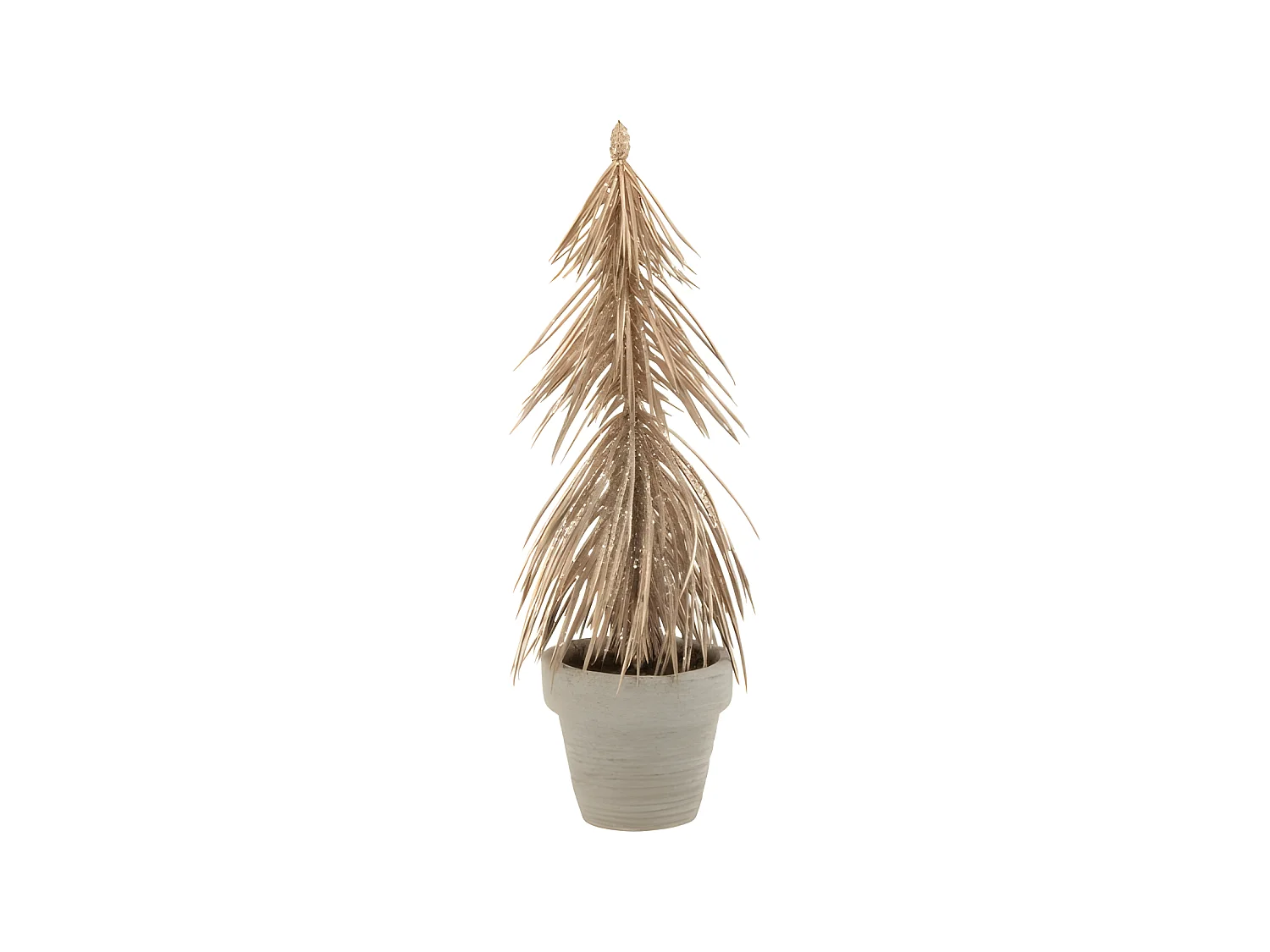 Albero di Natale decorativo in plastica color champagne 7x7x22 cm