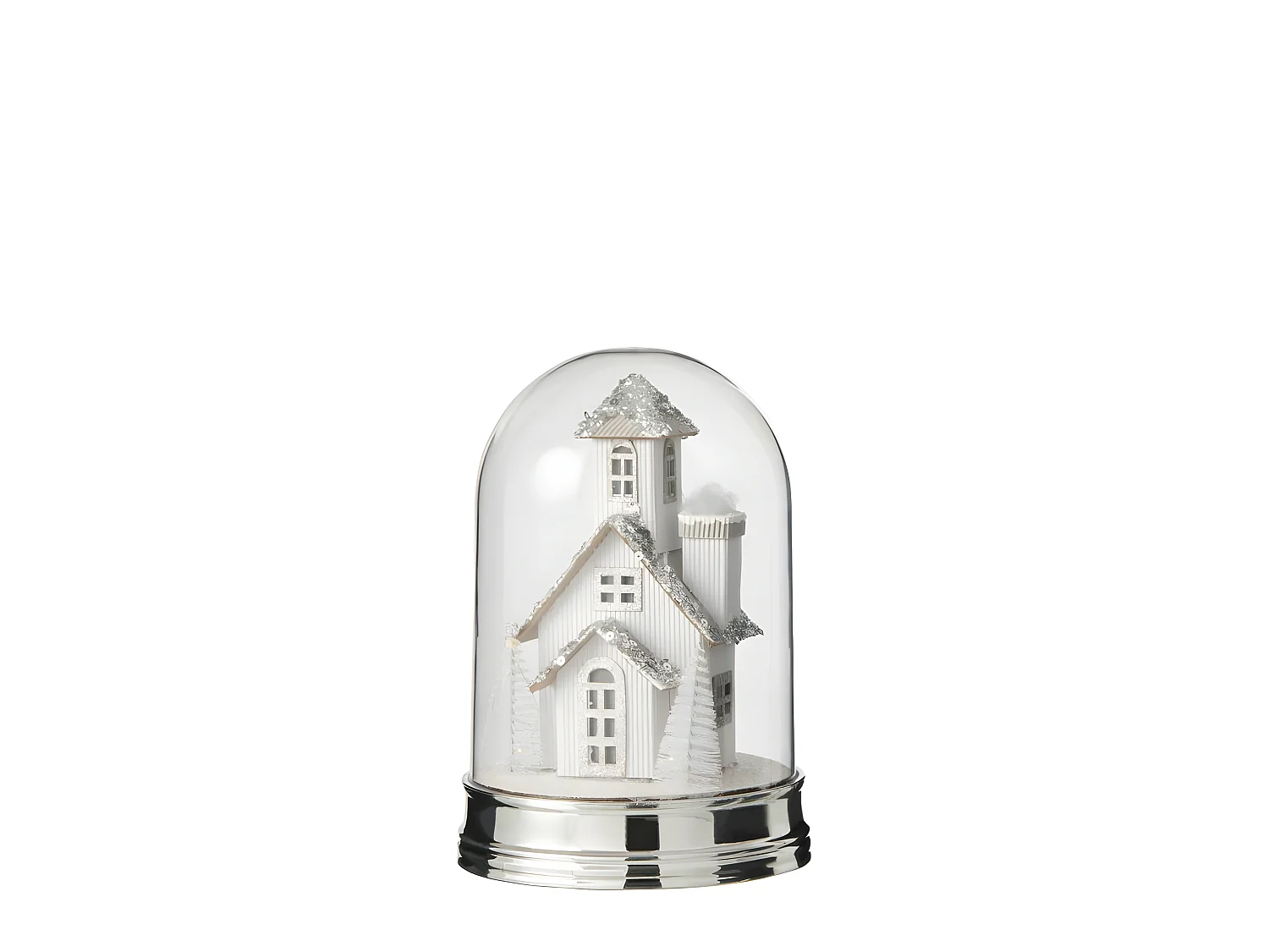 Cloche de Noël en plastique blanc 16x16x23 cm