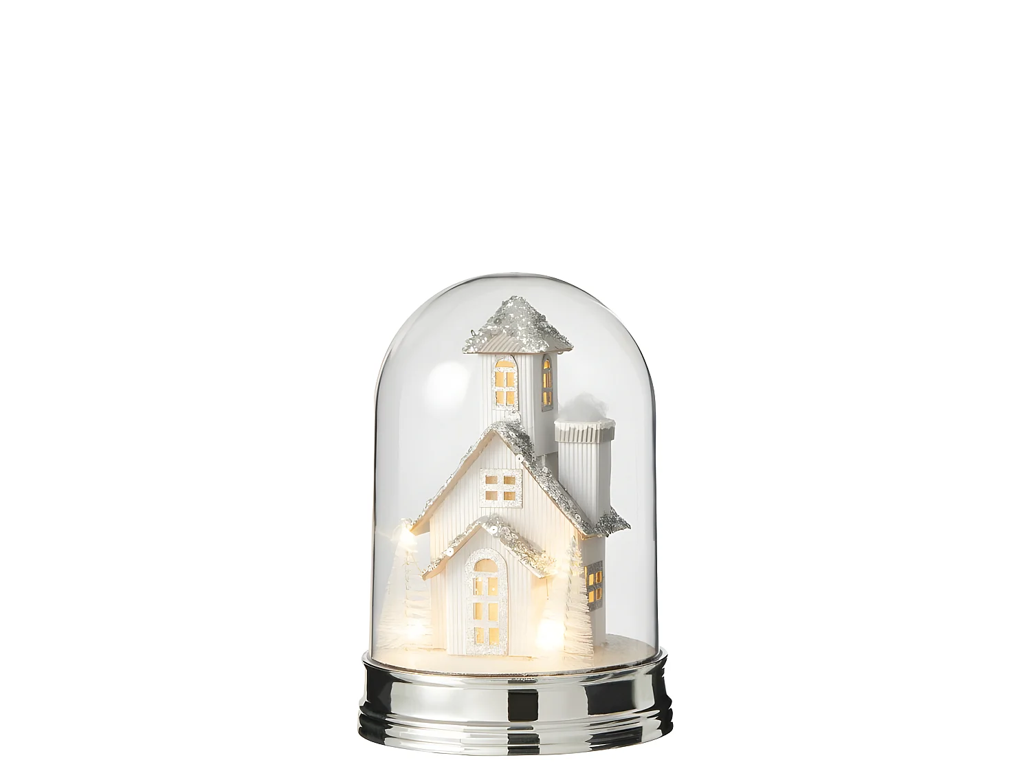 Cloche de Noël en plastique blanc 16x16x23 cm