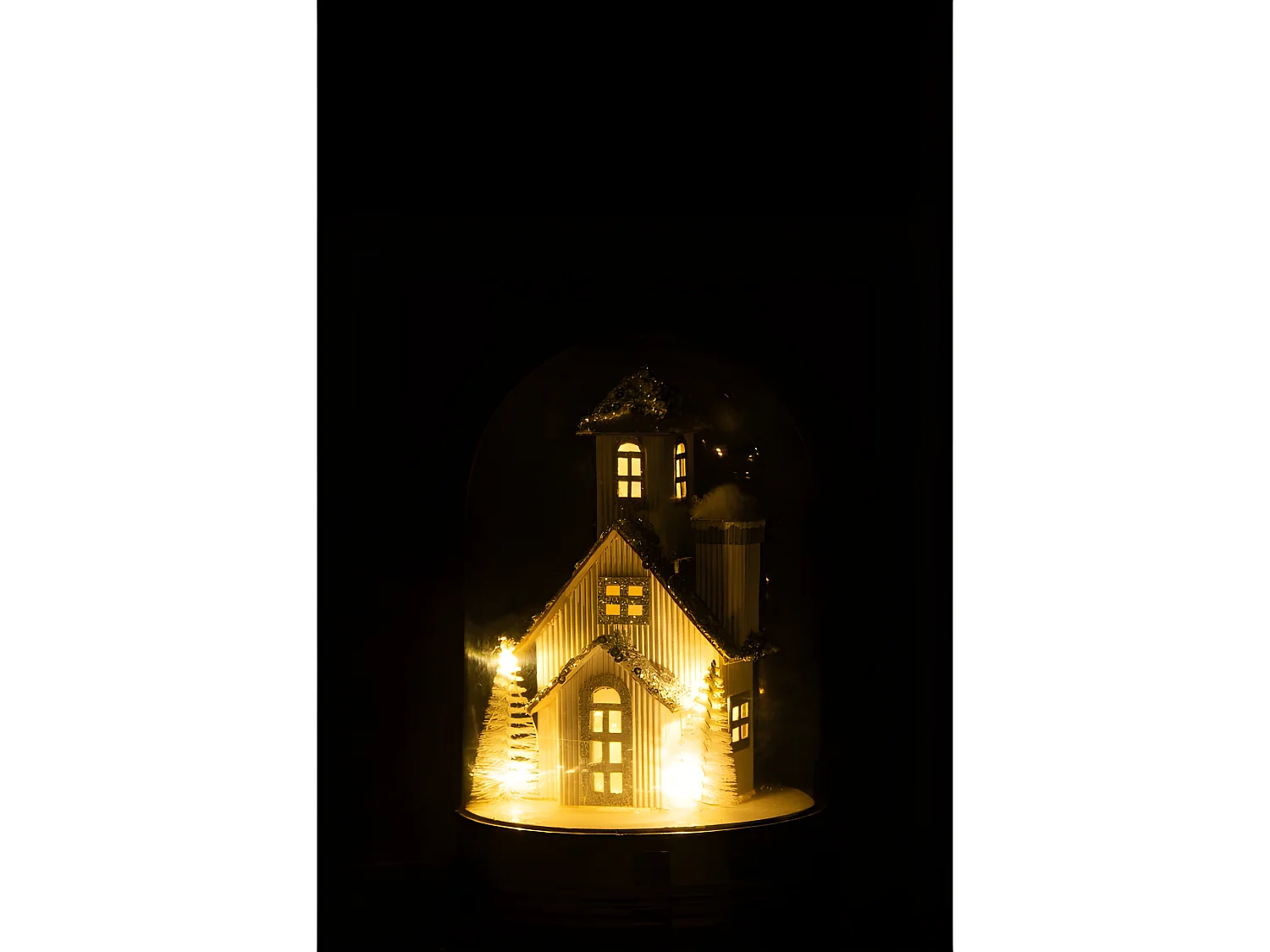 Cloche de Noël en plastique blanc 16x16x23 cm