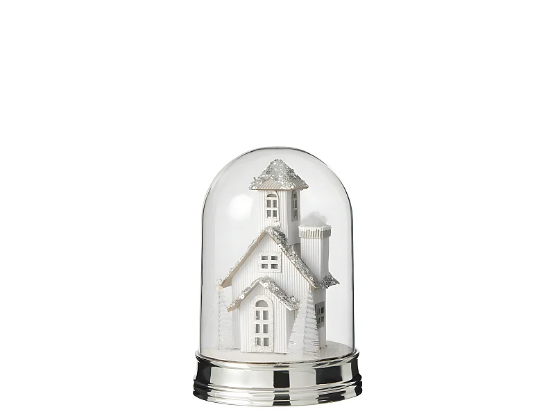 Cloche de Noël en plastique blanc 16x16x23 cm