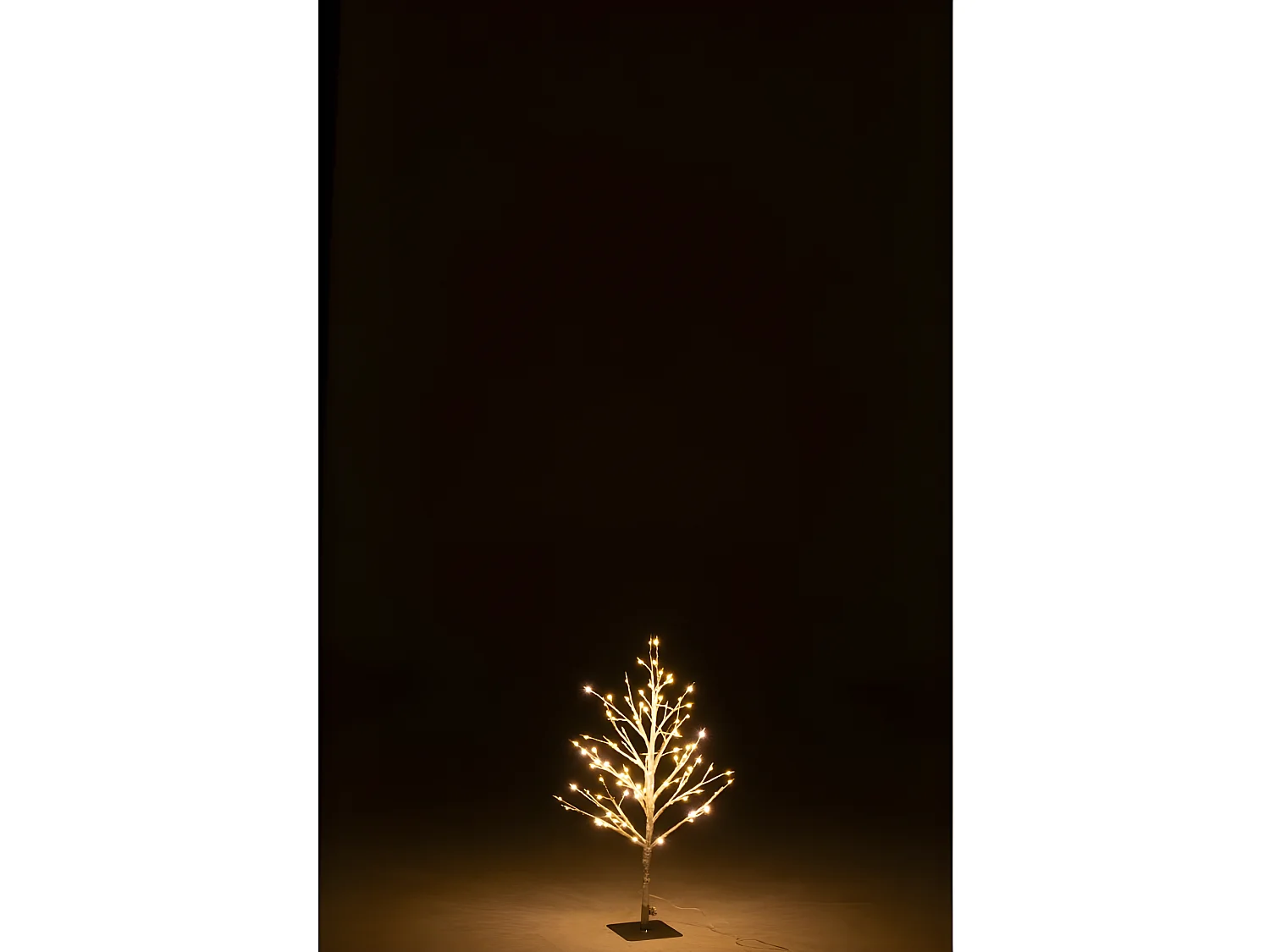 Árbol desnudo con luces de metal plateado 34x30x59 cm