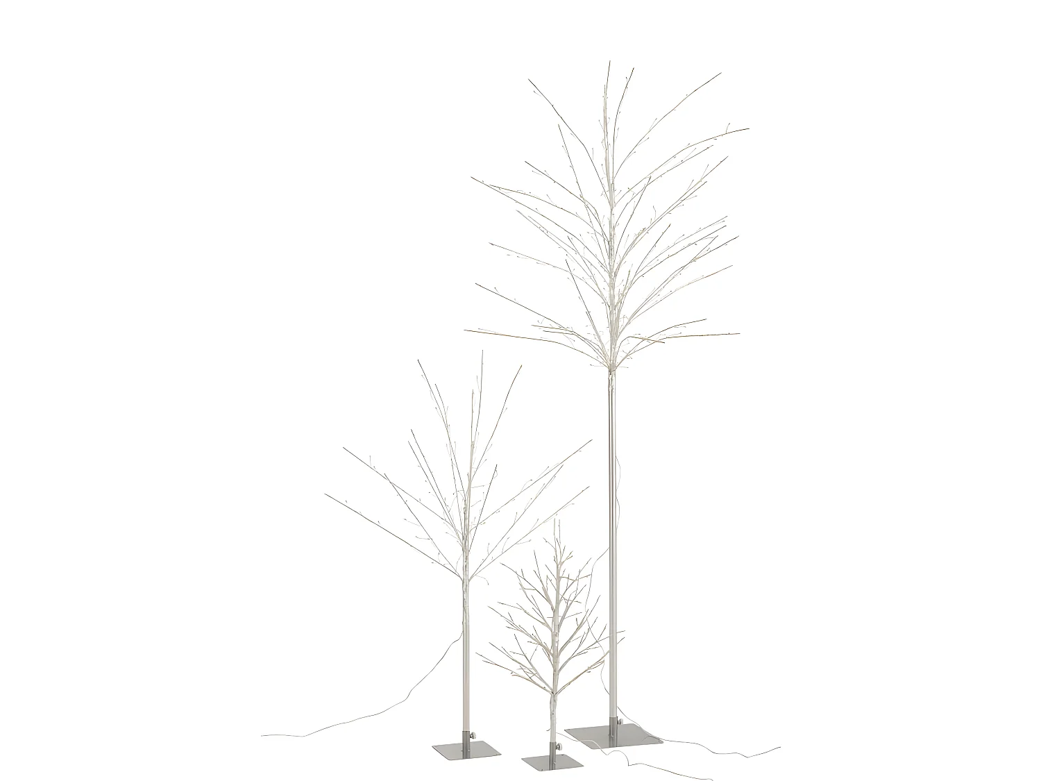 Arbre dénudé avec led en métal argent 34x30x59 cm