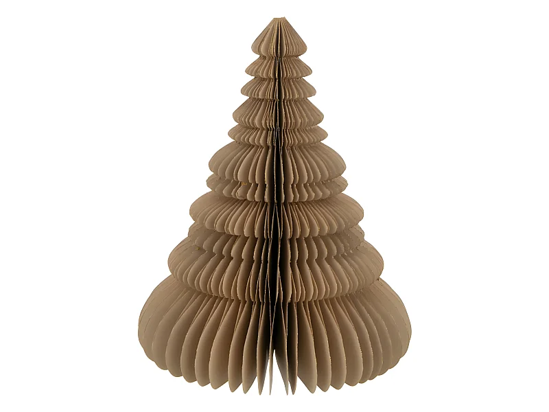 Albero di Natale pieghevole in carta beige 19x19x24 cm