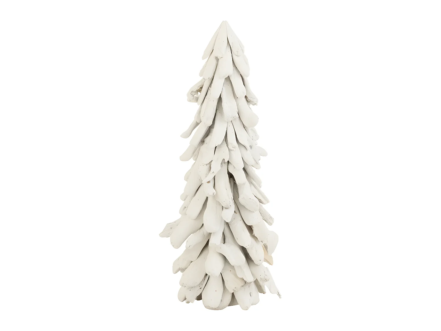 Árbol de Navidad decorativo nevado de madera blanca de 23x23x50 cm