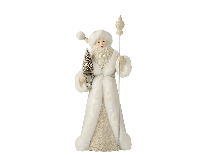 Papá Noel de resina blanco de 20x26x57.5 cm