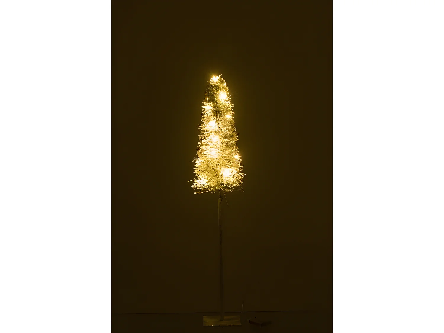 Árbol de Navidad LED de madera blanca 15x15x79 cm