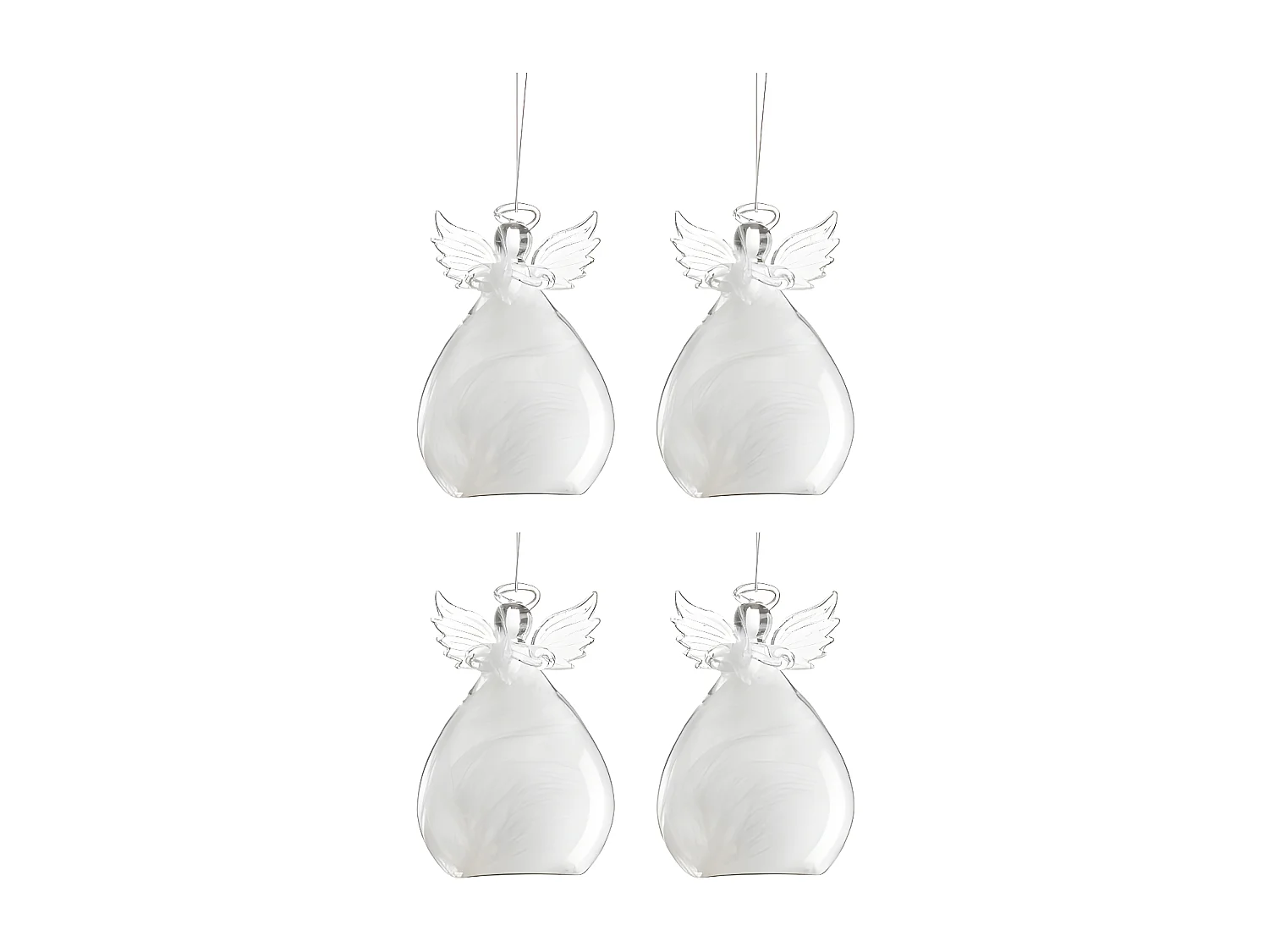 Scatola di 4 palline di Natale in vetro trasparente 7.8x7.8x11.4 cm