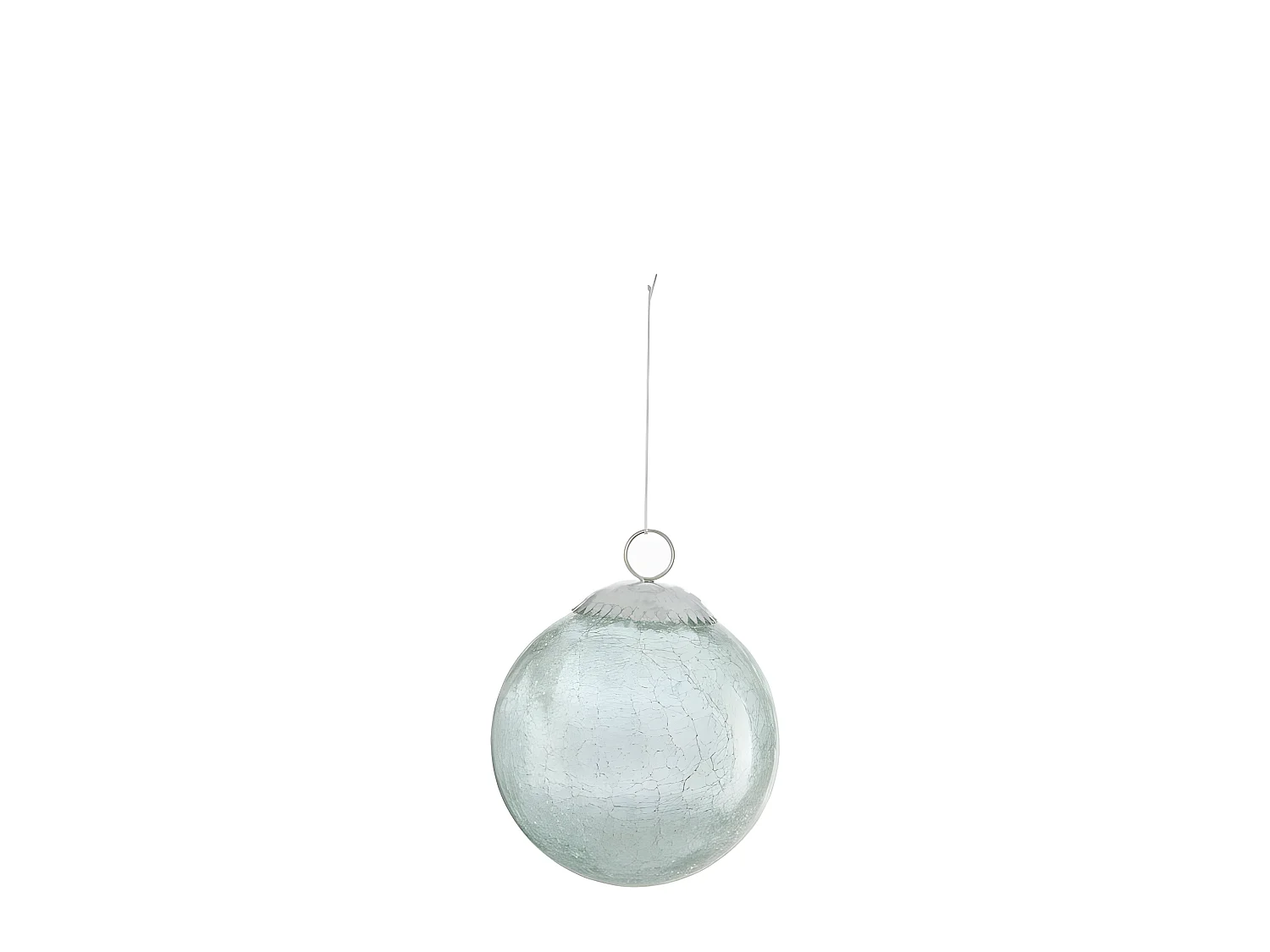 Palla di Natale in vetro verde menta 10x10x12 cm