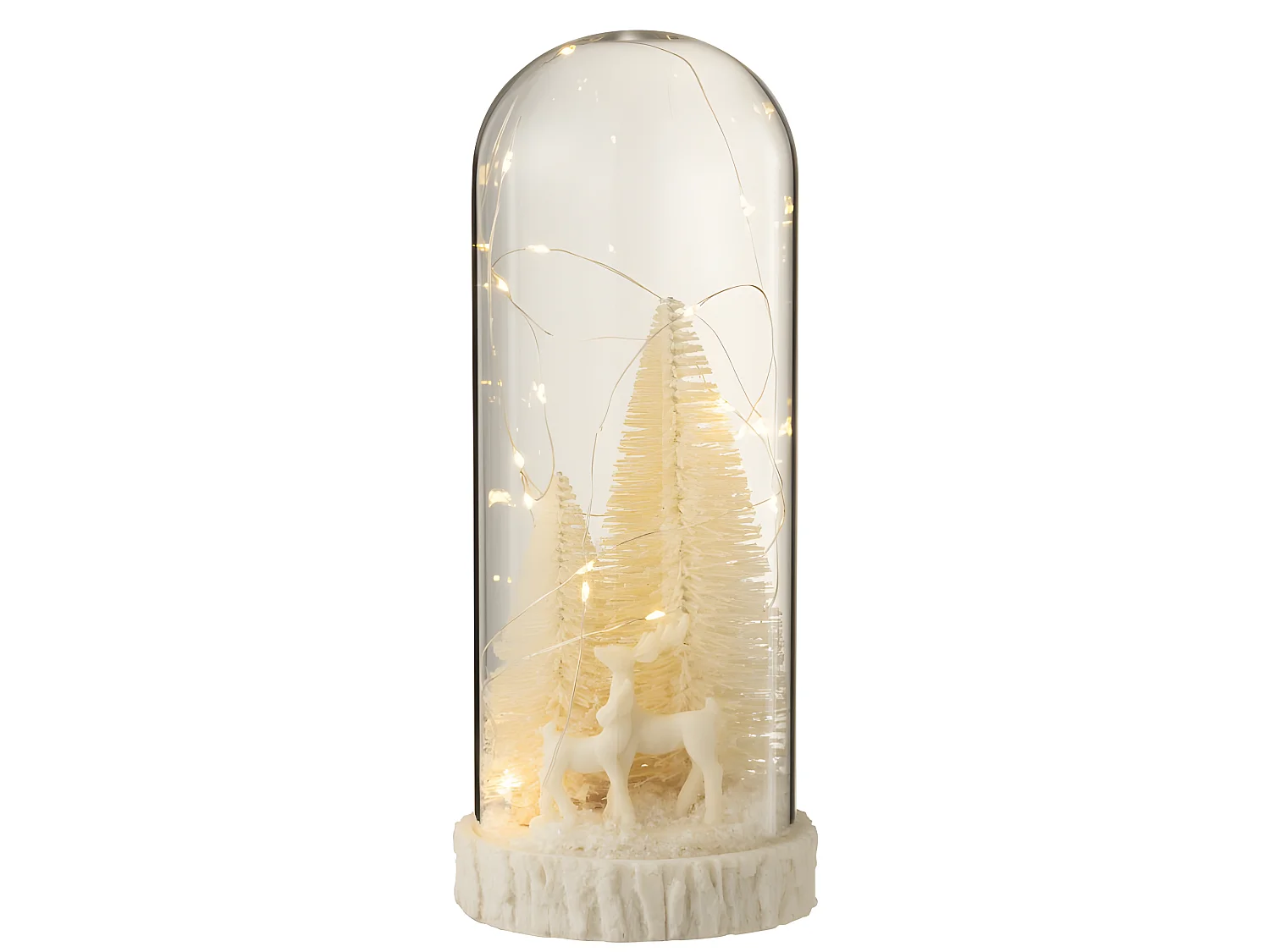 Campana di Natale in vetro bianco 12x12x28 cm