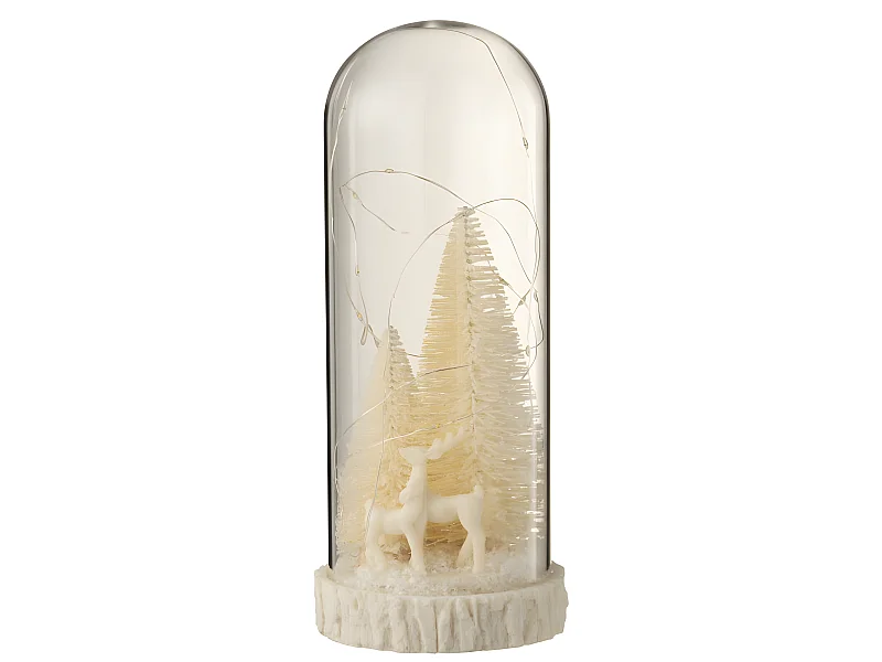 Campana di Natale in vetro bianco 12x12x28 cm