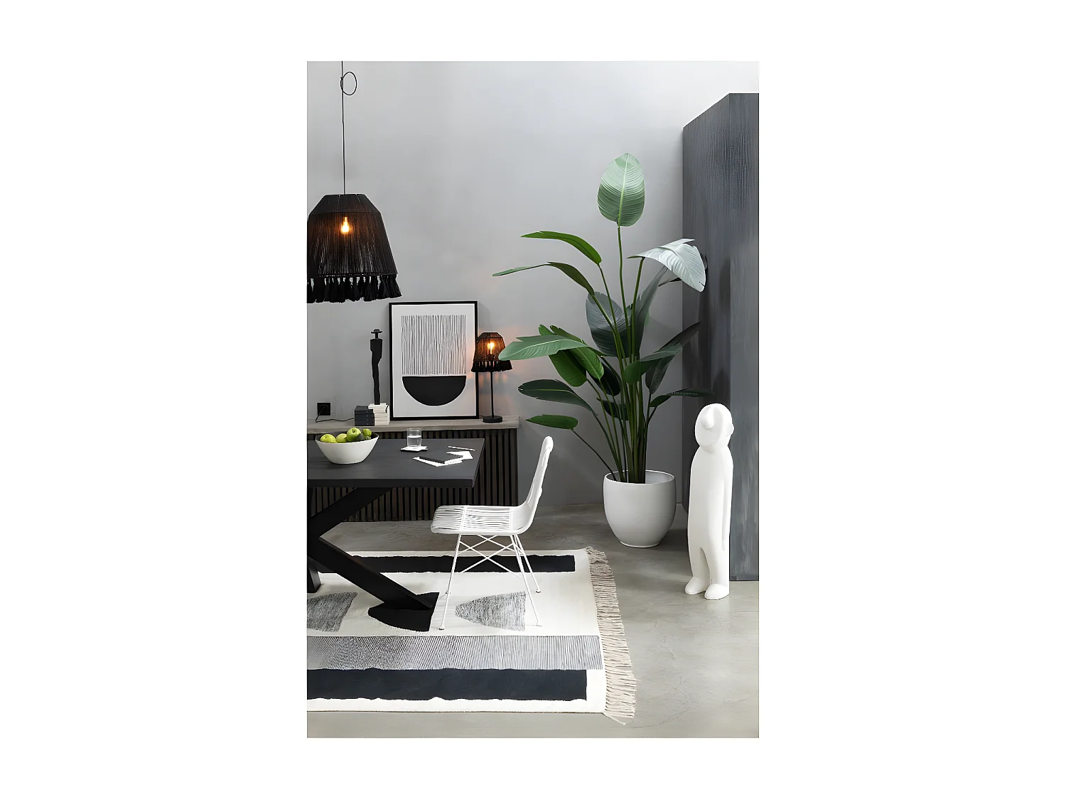 Cache-pot en céramique blanc 41x41x40 cm