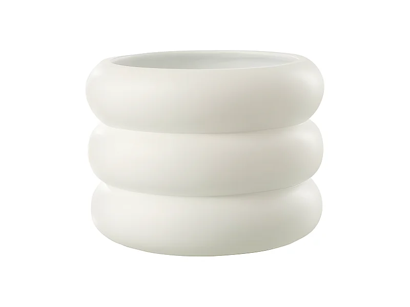 Macetero de cemento blanco de 23x23x17 cm