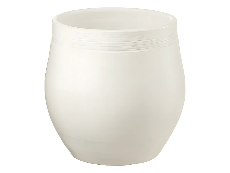 Witte keramische bloempot 29x29x29 cm