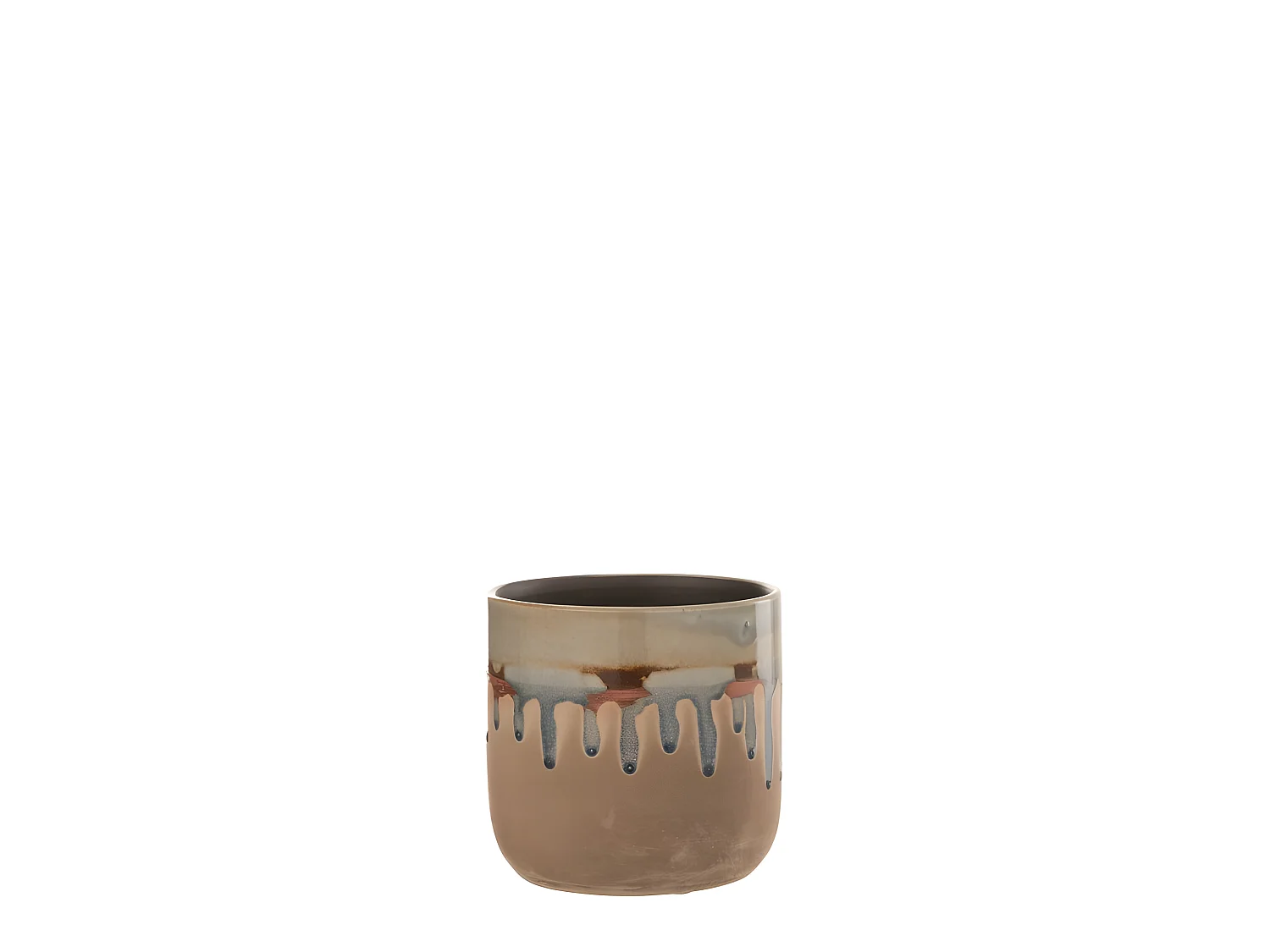 Cache-pot en céramique beige 15x15x15 cm