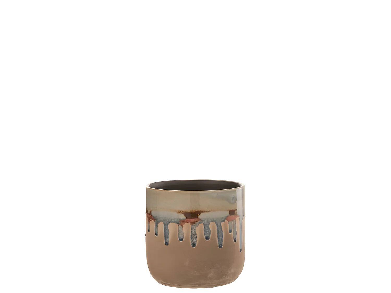 Cache-pot en céramique beige 15x15x15 cm