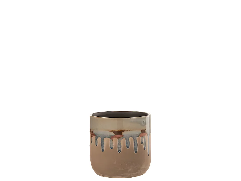 Portavaso in ceramica beige 15x15x15 cm