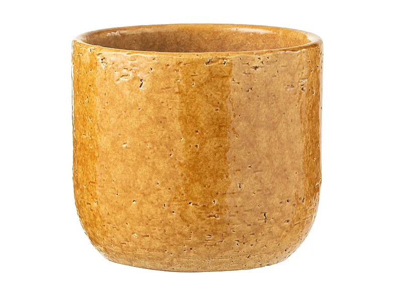 Portavaso in ceramica ocra 18.5x18.5x16.5 cm