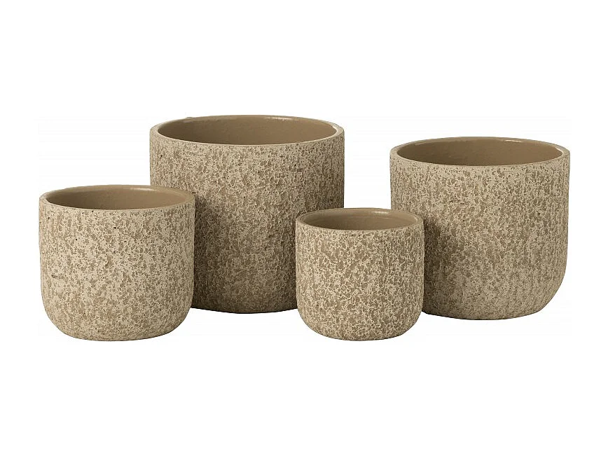 Macetero de cerámica beige de 22x22x20 cm