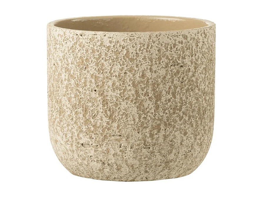 Cache-pot en céramique beige 22x22x20 cm
